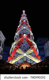 Osaka, Japan - November 22, 2016: Christmas Tree Lighted Up At Universal Studios, Osaka, Japan