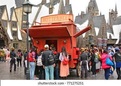 OSAKA, JP - APR. 7:  Harry Potter theme Butterbeer shop on April 7, 2017 in Universal Studios japan, Osaka, Japan. Universal Studios Japan is a theme park located in  Konohana-ku, Osaka, Japan.