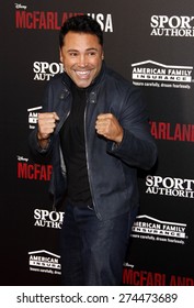 Oscar De La Hoya At The Los Angeles Premiere Of 'McFarland, USA' Held At The El Capitan Theater In Hollywood On February 9, 2015. 