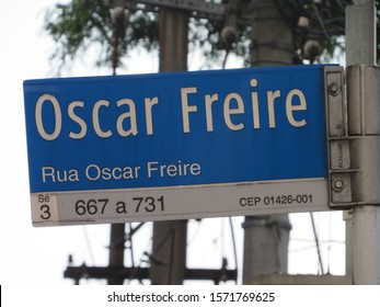 Oscar Freire Street Sign In Sao Paulo, Brazil. 