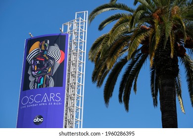 The Oscar Poster Is Seen On The Outside The Hollywood  Highland Center, April 20, 2021 In Los Angeles.