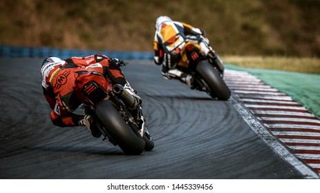 Oschersleben, Germany, June 09, 2019: Racing Motorbike Compete To FIM Endurance World Championship
