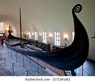 The Oseberg Ship Inside The Viking Ship Museum, Oslo, Norway