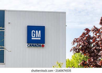 Oshawa Canada, May 24, 2022;; The Sign On The GM General Motors Canada Automobile And Truck Assembly Plant In Oshawa, Canada