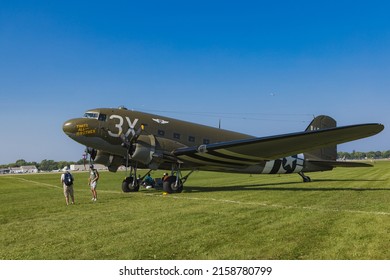 OSHKOSH, UNITED STATES - Jul 25, 2021: A closeup of the Commemorative Air Force WWII Warbird