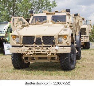 OSHKOSH, WI - JULY 27:  Front View Of An Oshkosh Corp Humvee Vehicle As Used In The Military On Display The 2012 AirVenture At EAA On July 27, 2012 In Oshkosh, Wisconsin.