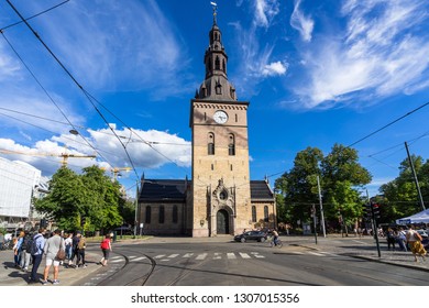 Oslo Cathedral (Domkirke) Is The Main Church For The Church Of Norway Diocese Of Oslo. Oslo, Norway, August 2018