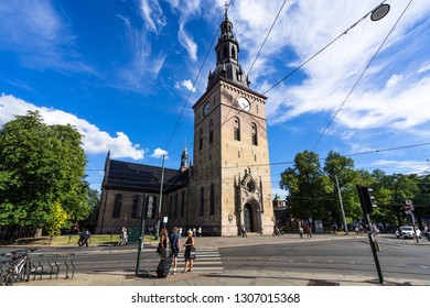 Oslo Cathedral (Domkirke) Is The Main Church For The Church Of Norway Diocese Of Oslo. Oslo, Norway, August 2018