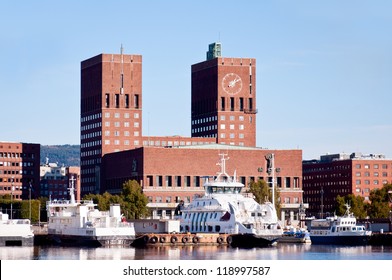 Oslo City Hall View From Fjord