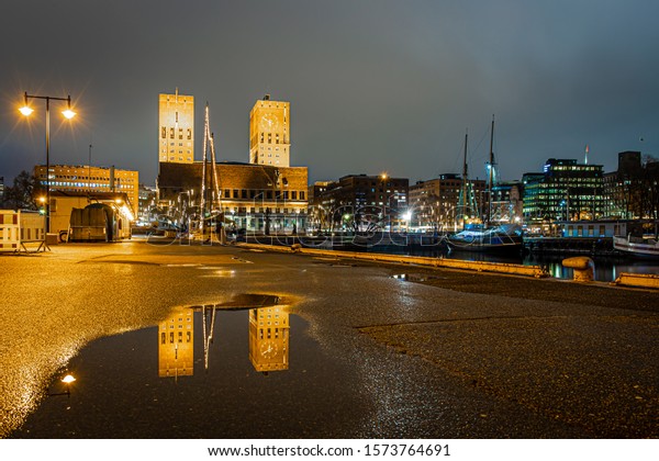 Oslo City Hall Winter Time Norway Stock Photo Edit Now 1573764691