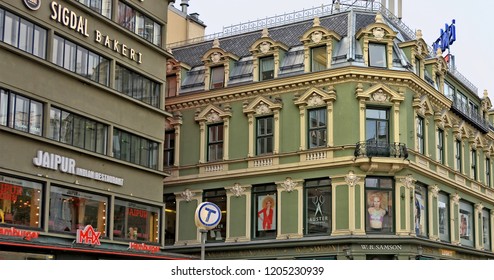 Oslo Downtown Norwegian Streets Buildings Stores Stock Photo (Edit Now ...