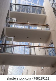 Oslo, Norway April 2017: Inside View Of Architecture In Oslo University Hospital Rikshospitalet