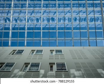 Oslo, Norway April 2017: Inside View Of Architecture In Oslo University Hospital Rikshospitalet