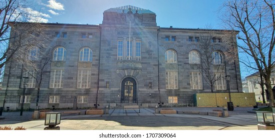 Oslo, Norway - April 28, 2020: The old central bank of Norway which used as a national art gallery today.