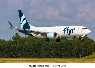 Oslo, Norway - August 15, 2022: Flyr Boeing 737 MAX 8 Airplane At Oslo Airport (OSL) In Norway.