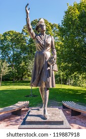 OSLO, NORWAY - AUGUST 27: Statue Of The Princess Martha Of Sweden Near Royal Palace In Oslo On August 27,2012. It Was Erected In 2007.