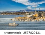 Oslo Norway, city skyline at Oslo harbour