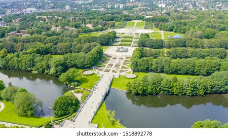 Oslo, Norway. Frogner Park, From Drone  