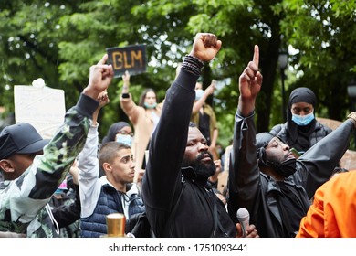 Oslo Norway June 06, 2020: Thousands Of People Gather In City Streets Against Police Brutality And The Senseless Murder Of George Floyd By Minneapolis Police Department.