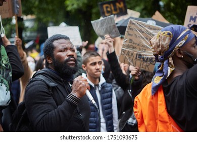 Oslo Norway June 06, 2020: Thousands Of People Gather In City Streets Against Police Brutality And The Senseless Murder Of George Floyd By Minneapolis Police Department.