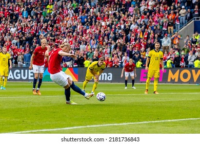 OSLO, NORWAY - June 12th 2022: Erling Braut Haaland Scores His Second Against Sweden
