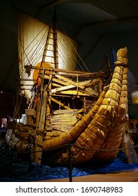 Oslo, Norway - May 02 2007: The Boat Of Papyrus Ra II, On Which Thor Heyerdahl Made A Transatlantic Crossing. Kon-Tiki Museum.