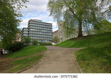 Oslo, Norway - May 12 2018: Park In Oslo City Center, Norway