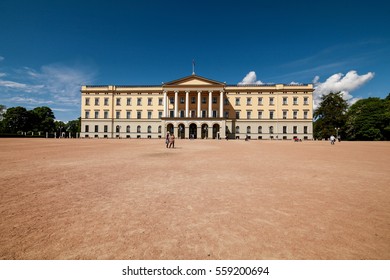 OSLO, NORWAY - MAY 14: The Royal Palace In Oslo. The Official Residence Of The Present Norwegian Monarch, Oslo On May 14, 2011 In Norway.