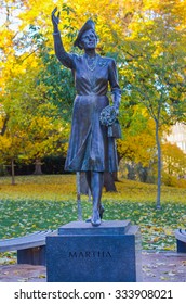 Oslo, Norway. Statue Of The Princess Martha Of Sweden Near Royal Palace In Oslo. Taken On 2015/10/25