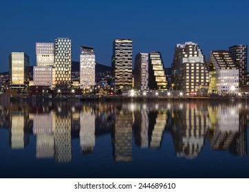 Oslo Skyline By Night