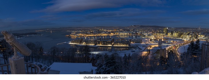 Oslo Skyline Winter Morning Panorama