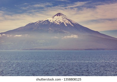 Osorno Volcano In Parque Nacional Vicente Pérez Rosales, Lake District, Puerto Varas, Chile.