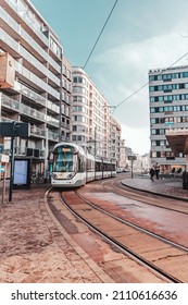 Ostend, Belgium 20-01-2022: The City Of Ostend During Winter