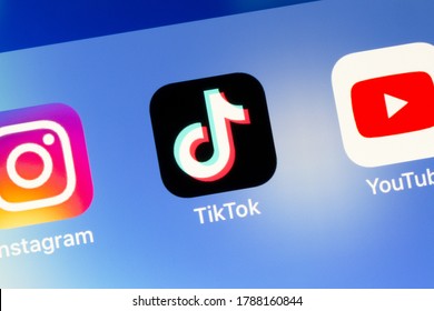 Ostersund, Sweden - August 2, 2020: Tiktok app icon. Tiktok is a Chinese video-sharing social networking service