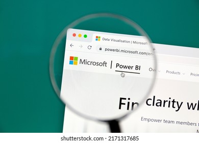 Ostersund, Sweden - June 25, 2022: Microsoft Power BI Website. Microsoft Power BI Is An Interactive Data Visualization Software Product Developed By Microsoft.