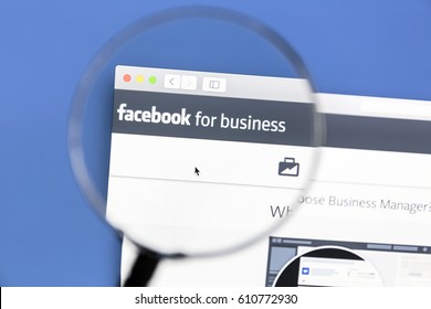 Ostersund, Sweden - Mars 29, 2017: Closeup Of Facebook Business Page. Facebook Is The Most Visited Social Network In The World