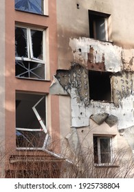 Ostrava CZ February 25 2021. Meth Lab After Night Explosion. The Statics Of The House Is Disturbed And The House Will Probably Go To The Ground.