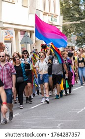 OSTRAVA / CZECH REPUBLIC - AUGUST 17, 2019: People Attending The Very First Gay Pride Parade In The Moravian City Of Ostrava, Czech Republic.