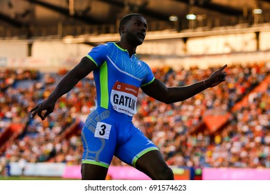 Ostrava, Czech Republic - June 17, 2014. Golden Spike IAAF World Challenge. Justin Gatlin.