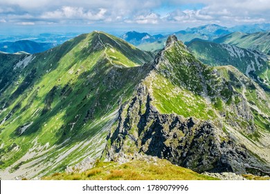 Ostry Rohac and Volovec peak from Placlivo, Western Tatras mountains, Slovak republic. Hiking theme. Seasonal natural scene. - Shutterstock ID 1789079996