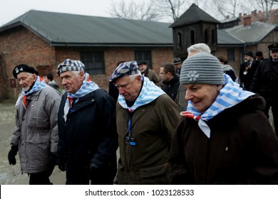 OSWIECIM, POLAND - JANUARY 27, 2018,73 Th Anniversary of the Liberation of Auschwitz-Birkenau