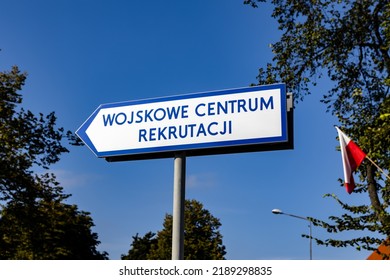 Oświęcim Oswiecim Smallpoland Poland 08.12.2022 Military Recruitment Center Sign Arrow Armed Forces Career Center