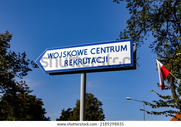 oświęcim oswiecim\
smallpoland poland 08.12.2022 military recruitment center sign\
arrow armed forces career\
center
