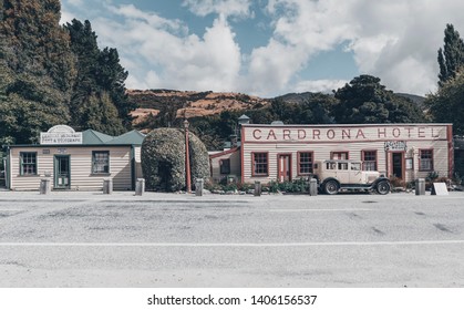 Otago, New Zealand, March, 2019.

Cardrona Hotel Is One Of New Zealand's Oldest And Most Iconic Hotels. It Is Known For Its Distinctive Gold Rush Vintage