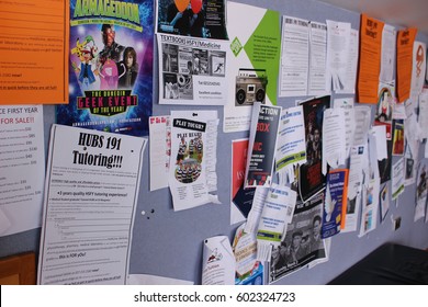 Otago University , New Zealand - Mar 8 ,2017 : Bulletin Board At University.