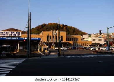 OTARU, JAPAN - NOVEMBER 12, 2019: Otaru JR Station In The Autumn. Where Is A Railway Station That Operated By The Hokkaido Railway Company.