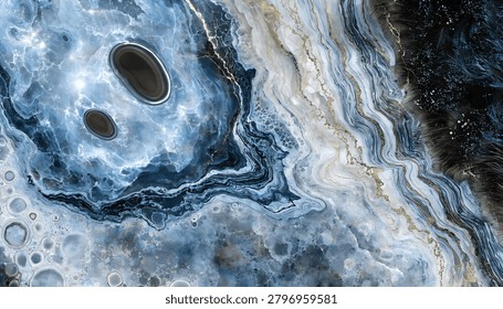 Otherworldly marble texture showcasing celestial patterns and imaginative mineral formations.