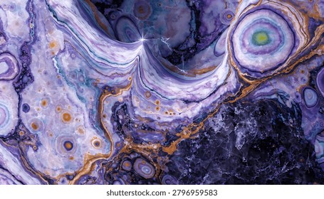 Otherworldly marble texture showcasing celestial patterns and imaginative mineral formations.