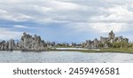 Otherworldly View of Tufa Towers in Mono Lakes Still Waters California 