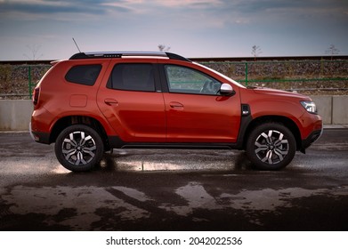 Otopeni, Romania - September 15, 2021: 2021 Dacia Duster Facelift 